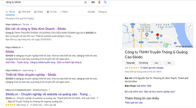 Hiển thị doanh nghiệp của Bạn trên Google Search khi đã đăng ký Google business